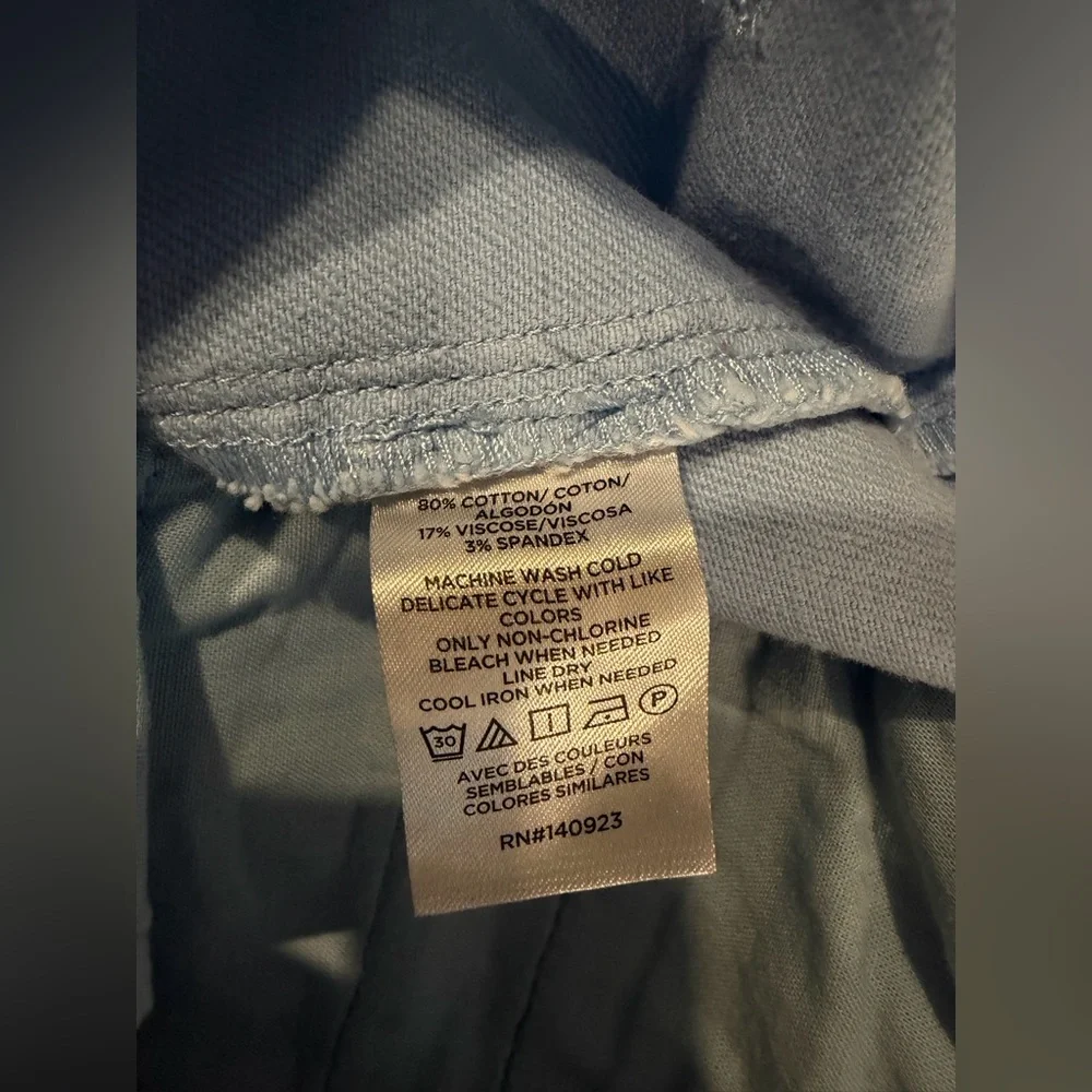 NWT LOFT Palmer Wide Leg Pants in Light Blue Twill - Size 8R - Picture 5 of 5